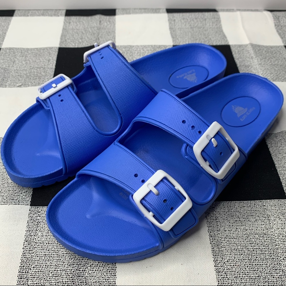 Aloha Island Blue Two-Strap Open Toe Sandals size6